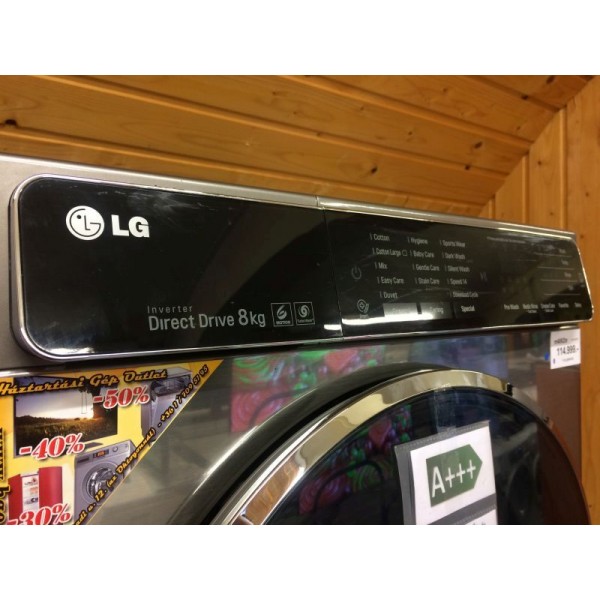 LG F14U1TCN6 használt 8kg direkt drive inverteres elöltöltős akciós mosógép